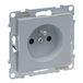 LEGRAND SEANO stopcontact Frans/Belgische standaard, steekklemmen, met verhoogde aanraakbescherming, kleur: gelakt aluminium, 765280