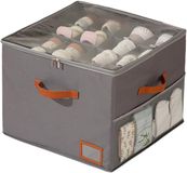 Boîte de rangement pour chaussures sans marque - Convient pour 8 paires de chaussures - Grand organisateur de chaussures avec séparateurs et couvercle - Boîte à chaussures peu encombrante avec poignées pour le rangement des chaussures - Gris - 43*43*32 cm