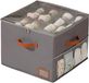 Boîte de rangement pour chaussures sans marque - Convient pour 8 paires de chaussures - Grand organisateur de chaussures avec séparateurs et couvercle - Boîte à chaussures peu encombrante avec poignées pour le rangement des chaussures - Gris - 43*43*32 cm