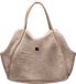 Designed by Lotte Tebby Sac de transport Chien - Sac pour chien - Pour petits chiens - Tissu peluche - Beige - 43x18x35 cm