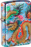 Zippo Stormaansteker, Dragon, 540° Tumbled Chrome, fusion, navulbaar, herbruikbaar, windbestendig design, cadeaudoos, gemaakt in de VS
