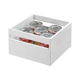 iDesign EcoWood Keukenbewaardoos, keukencontainer van milieuvriendelijk Paulownia-hout, houten kist voor keuken, badkamer en meer, wit wassen