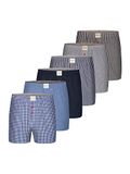 Phil & Co Heren Boxershorts 6-Pack XL Blauw/Grijs/Lichtblauw Katoen