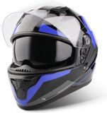 VINZ Helmets VINZ Becket Integraalhelm met Zonnevizier - ECE 22.06 Gekeurde Helm Motor, Scooter, Brommer - Blauw - XL