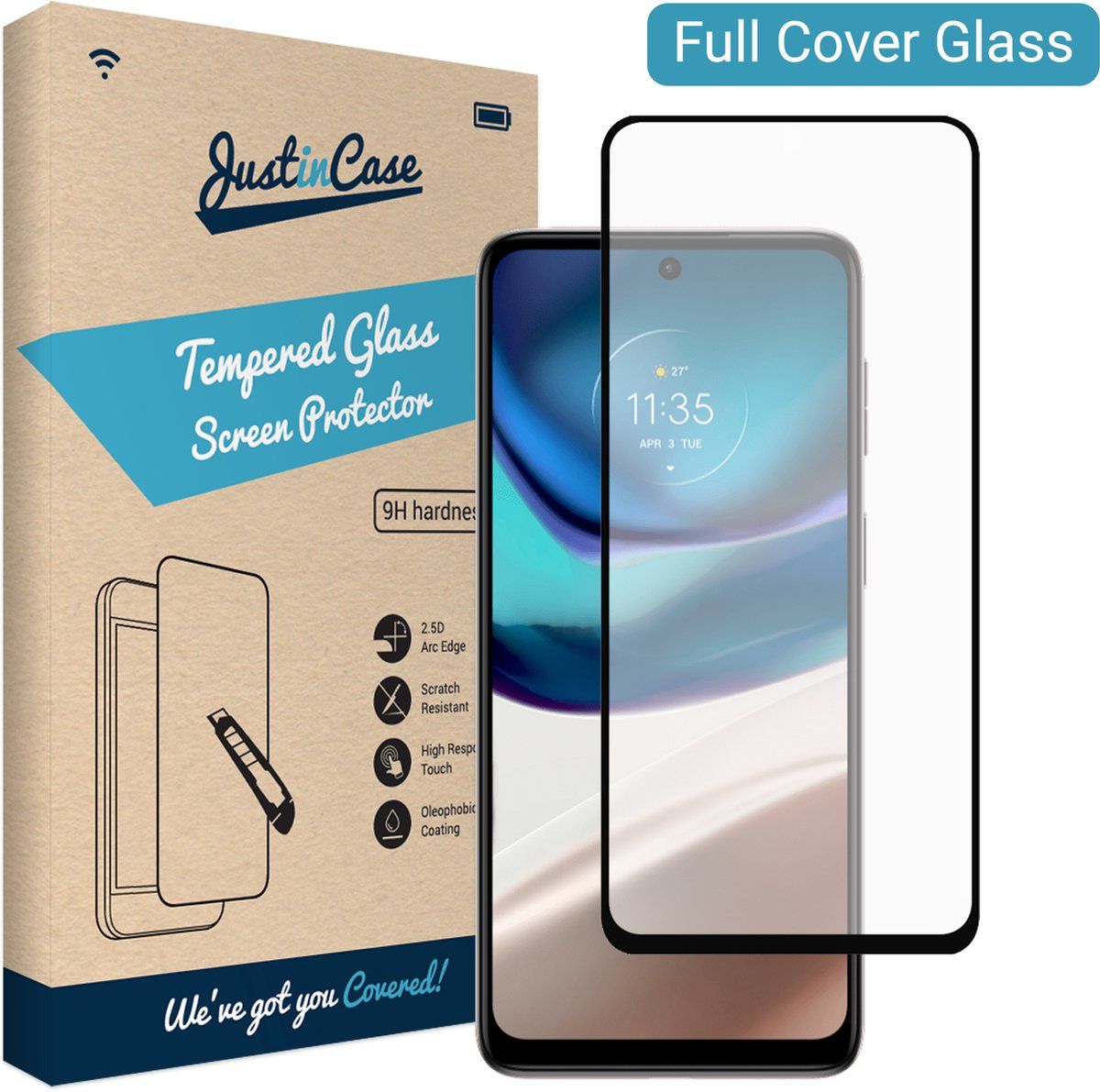 Just in Case Gehard Glas Edge To Edge Screenprotector Motorola Moto G42