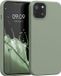 kwmobile hoesje geschikt voor Apple iPhone 13 - Hoesje met siliconen coating - Smartphone case in grijsgroen