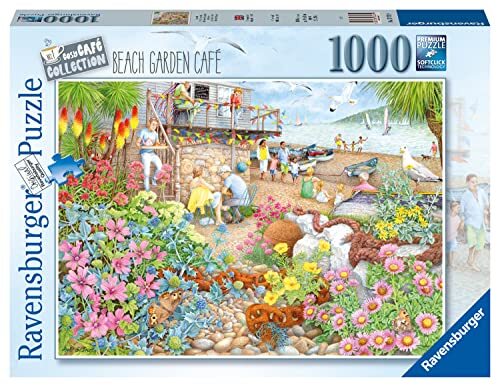 Ravensburger - Puzzel Café op het strand, 1000 stukjes, puzzel voor volwassenen