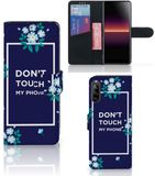 Sony Xperia L4 Portemonnee Hoesje Flowers Blue DTMP