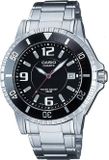 Casio Basic horloge, roestvrij staal, quartz uurwerk, waterdicht tot 20 ATM, grijs/zwart