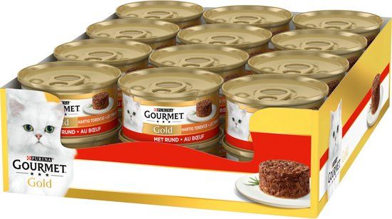 Gourmet Gold Hartig Torentje - 24 x 85 g - Rund - Kattenvoer Natvoer