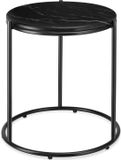 tectake Bijzettafel - Marmerlook Tafelblad - Zwart/Zwart
