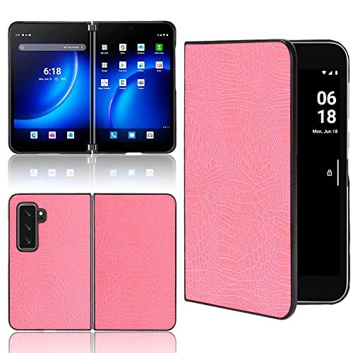 Hülle Hülle® Texturen Leder Hoesje Opvouwbaar,Anti-Vibratie en Anti-Val,Comfortabele Grip,Volledige Bescherming Omhulsel Schild Compatibel voor Microsoft Surface Duo 2 (2)