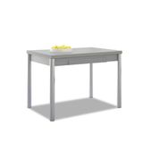 ASTIMESA Glazen keukentafel, metaal, grijs, 90 x 50 cm