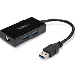 StarTech.com USB 3.0 naar Gigabit Ethernet Netwerkadapter met 2-poorts USB Hub