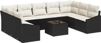 vidaXL Tuinbank Set 9-zits Poly Rattan Bruin/Crème