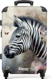NoBoringSuitcases.com® Koffer groot - Rolkoffer lichtgewicht - Gedetailleerd zijaanzicht van een zebra - Reiskoffer met 4 wielen - Grote trolley XL - 20 kg bagage