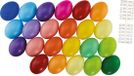 Merkloos Hobby eieren - 24x st - gekleurd - 6 cm - met hanger - plastic - Pasen decoraties