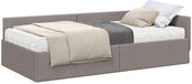vidaXL Hoekbedframe met matras, 2 stuks, taupe, stof, 100 x 200 cm