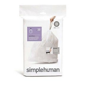 simplehuman Code D Afvalzakken - 20 liter - 20 stuks - Wit