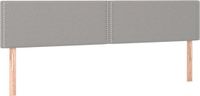 vidaXL Hoofdbord - Stof - Lichtgrijs - 180x5x78/88 cm