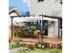 Outsunny Pergola 4x4 m avec auvent rétractable, 8 Vis et 8 Piquets en Aluminium, Polyester et Métal, Blanc