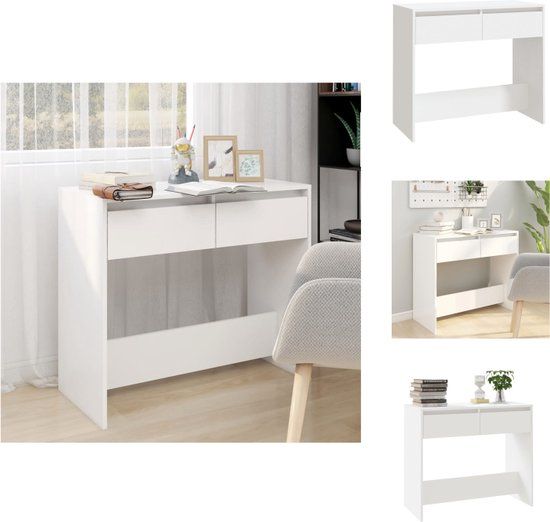 vidaXL Wandtafel 89x41x76,5 cm bewerkt hout wit