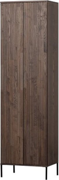 WOOOD Gravure Hoge Kast - Essen - Espresso - 210x60x42cm