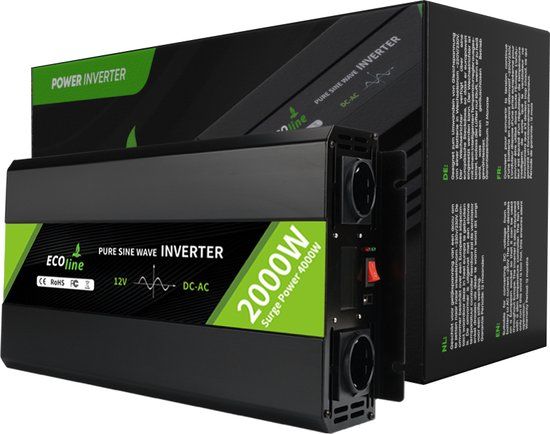 EcoLine - 2000W Power Inverter 12V to 230V - Pure Sine Wave - Car Inverter