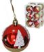 Gerimport Gerim Kerstballen - 12x - 6 cm - Kunststof - Rood