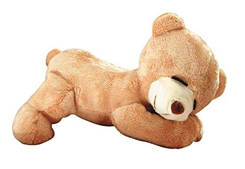 Glorex 0 4528-1 - knuffeldier om zelf te stoppen slaapbeer Max, ca. 26 cm groot, van hoogwaardig pluche genaaid, hoeft alleen nog te worden gevuld, met geboorteakte