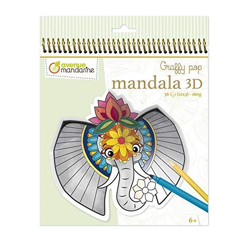 Avenue Mandarine Graffy pop Mandala 3D Notebook - Dieren van de Savannah - Groot