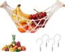 Sans marque Filet de rangement pour fruits style bohème avec crochets pour cuisine et caravane
