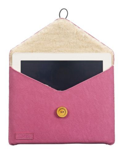Snuggs Faux schapenvacht gevoerde envelop zak met knoop detail voor iPad 3 - Beige