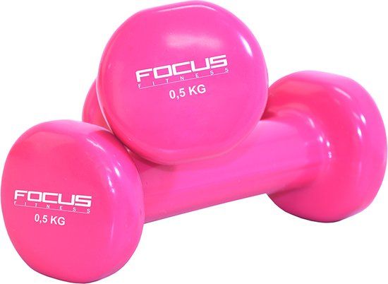 Focus Fitness Vinyl Dumbbell - 2 x 0.5 kg - Roze