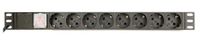 Good Connections 19 inch stekkerdoos | schakelaar | CEE 7/7 - 8x CEE 7/3 | 1U | zwart | 1,8 meter
