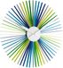TFA Dostmann Daisy XXL Design-wandklok, moderne wandklok, 50 cm diameter, kleurrijk, 60.3023.30