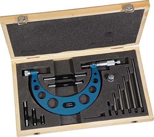 Sam outillage 710-M5 mechanische micrometer voor buiten, met verlengingen, zilverkleurig