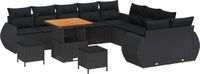 vidaXL - Tuinbank - Set - 13-delig - Zwart - Polyrattan