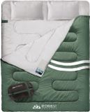 Merkloos Dubbele Slaapzak voor Volwassenen - 2 Persoons Koud Weer Campingbed - Extra Breed en Warm - Queensize XL