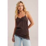 WE Fashion mouwloze top bruin