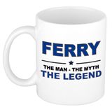 Bellatio Decorations naam cadeau mok - Ferry - man myth legend - koffiemok - 300 ml - collega - vaderdag