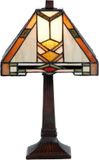 Clayre & Eef Tafellampje met 4-kant tiffanykapje Ã˜ 30 cm 1x E14 max 40w
