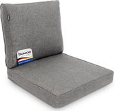 bomoe Set Loungekussen Buiten – Zitkussen 50x50 cm & Rugkussen 50x40 cm – Hoogwaardige Kussens voor Tuinmeubelen, Afneembar Wasbar Hoes –Comfortabel UV-Bestendig Outdoor Tuinkussen Lichtgrijs – ilano
