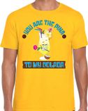 Bellatio Decorations Tropical party shirt heren - pina colada - geel - carnaval -tropisch themafeest L