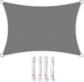 Songmics parasol, waterdicht tot ten minste 1.000 mm waterkolom, 93% UV-bescherming, zonwering van scheurbestendig polyester, weerbestendig, tuin, balkon, terras, camping, 3 x 4 m, rookgrijs