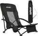 VirtuFit Chaise de plage pliable - Noir - Avec porte-gobelet et poche de rangement - Sac de transport inclus