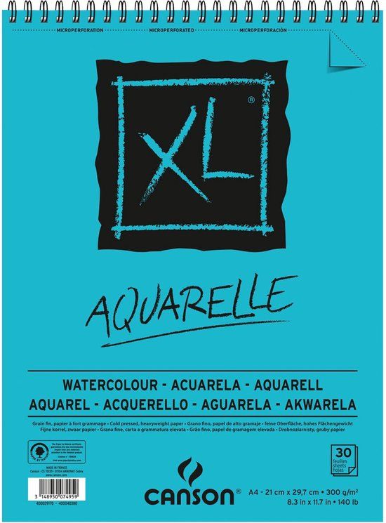 Canson XL Aquarelle A4 Aquarelblok - 5 stuks