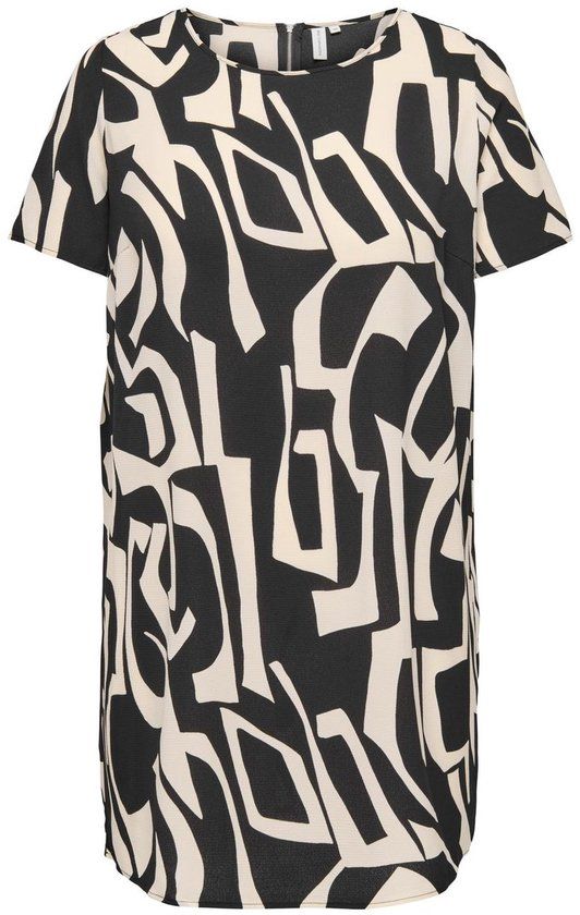 ONLY CARMAKOMA Carlux Life Ss Tunic Dress Wvn Noos - Zwart - Maat 48