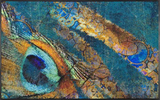 wash+dry Exotic Pavo voetmat, polyamide, meerkleurig, 75x120cm