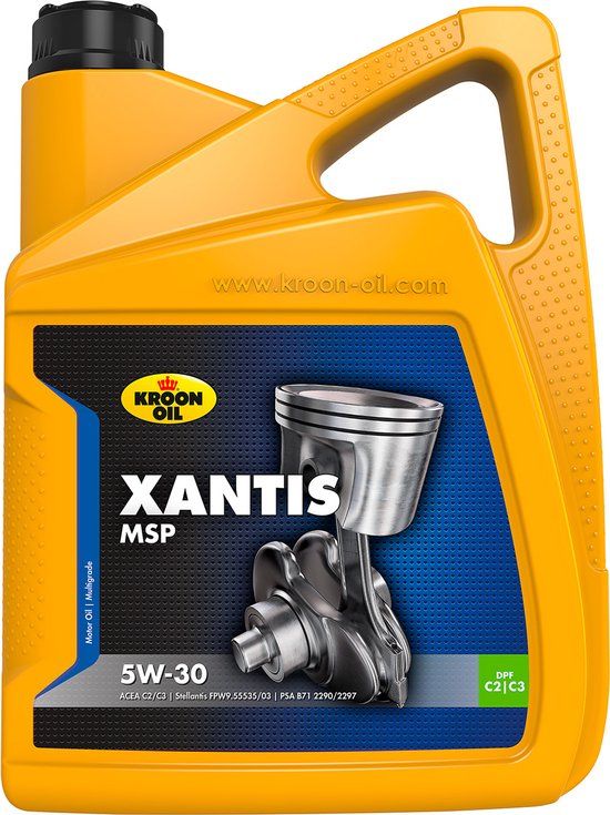 Kroon-Oil - Xantis MSP 5W-30 - Synthetische Motorolie - 5 Liter - Transparant